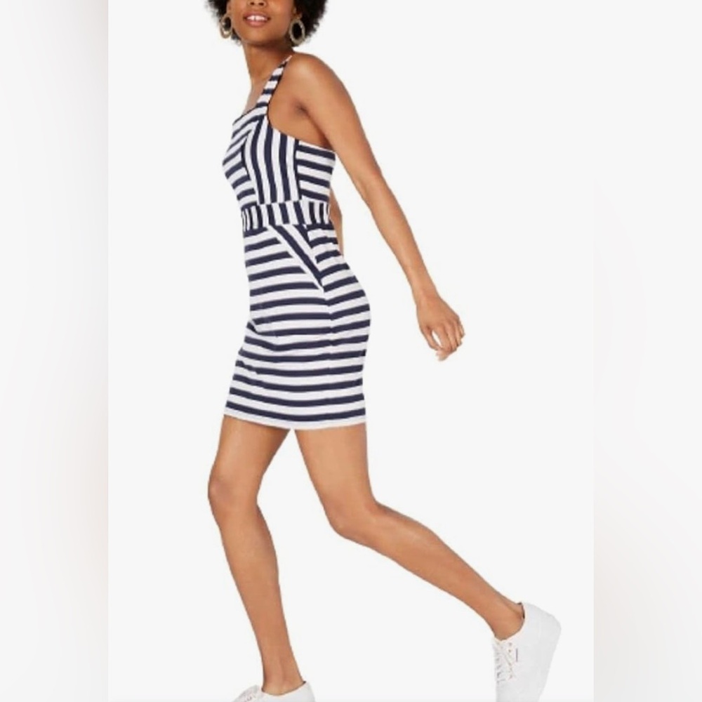 NWT BeBop Navy/White Striped Sheath Dress SZ-L